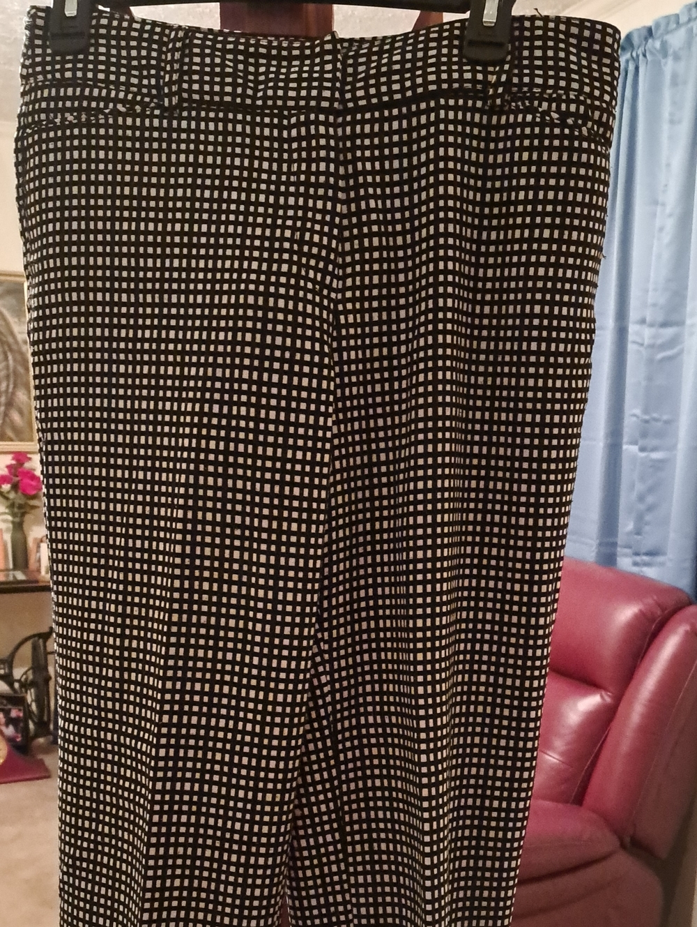Sharagano Black and White Checked Dress Pants